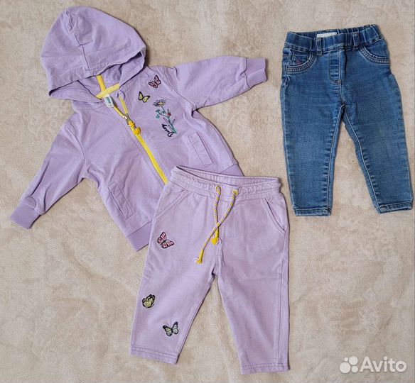 Вещи для девочки пакетом на 9-12 месяцев, 74-80 р