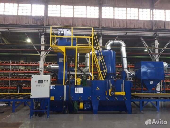 Дробеметная установка проходного типа