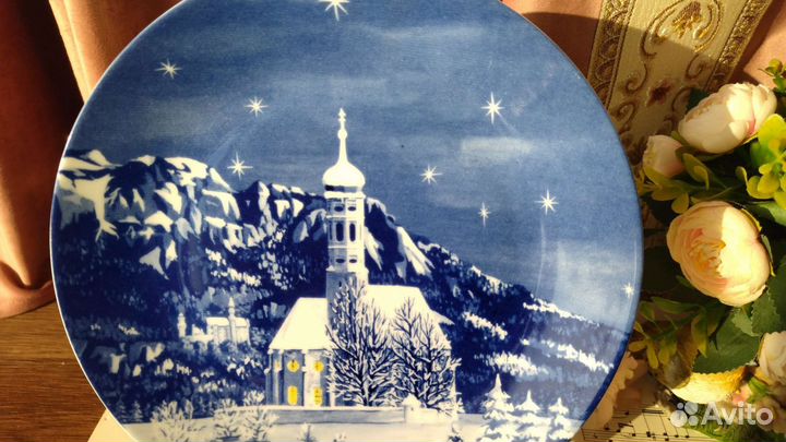 Тарелка Bavaria Рождество 1989г Церкви Германии