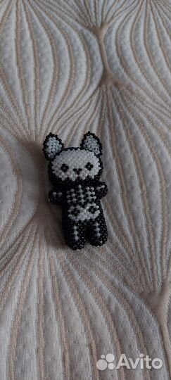 Амигуруми из бисера котик скелет