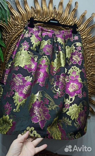 Юбка колокол 46-48 парчевый жаккард франция