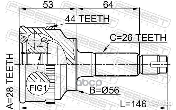 0510-034A44 ШРУС наружный к-кт Mazda 323 F/S I