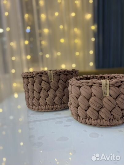 Корзины из трикотажной пряжи