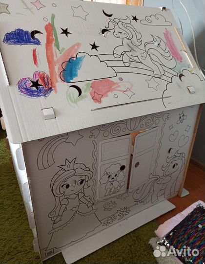 Картонный Домик раскраска