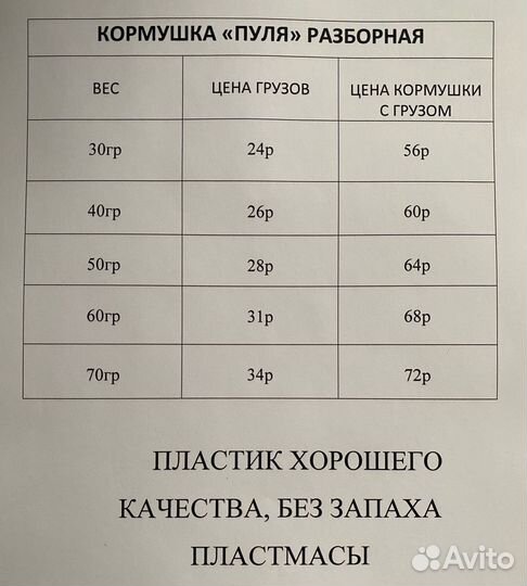 Фидерные Кормушки (Пуля). Разборная