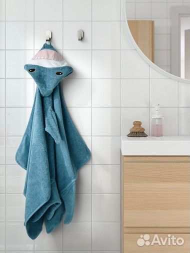IKEA Blavingad полотенце детское с капюшоном акула