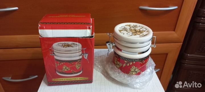 Банка для с/продуктов с зажимом