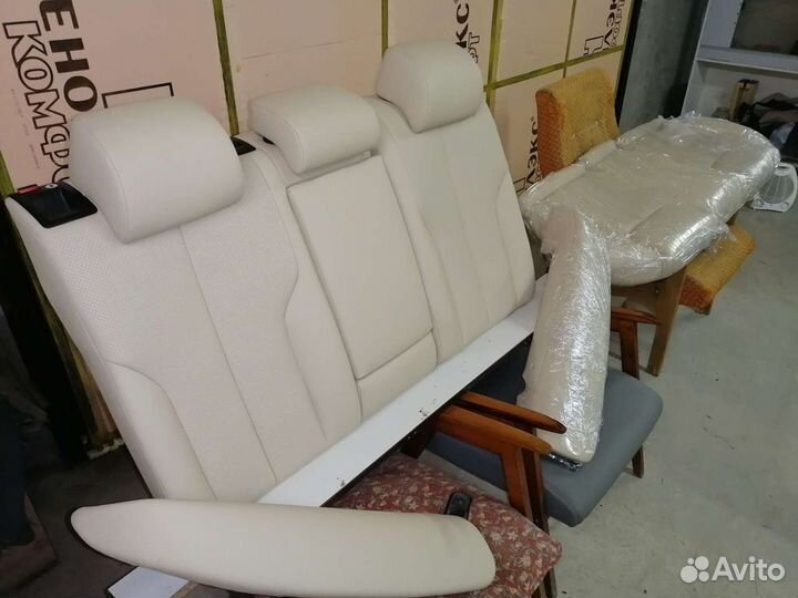 Перетяжка салонов авто и другой техники, кожа, эко