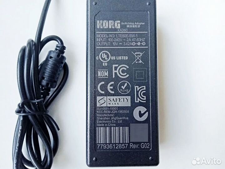 Блок питания для Korg KA360 / 19V 3.42A