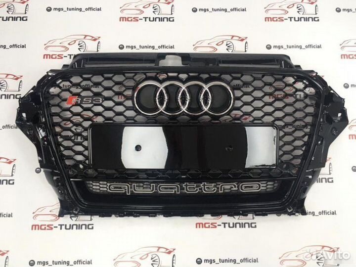 Решетка на Audi A3 в стиле RS3 12-16гг. дизайн 3