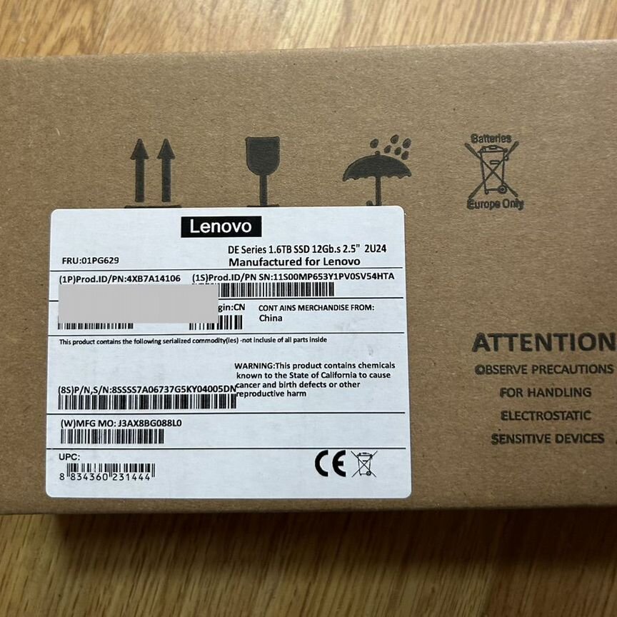 [DE2000H/DE4000H/DE6000H/DE4000F/DE6000F] Жесткий Диск Lenovo Ssd 1.6tb 01pg629 4xb7a14106 De2000h/De4000h/De6000h/De4000f/De6000f