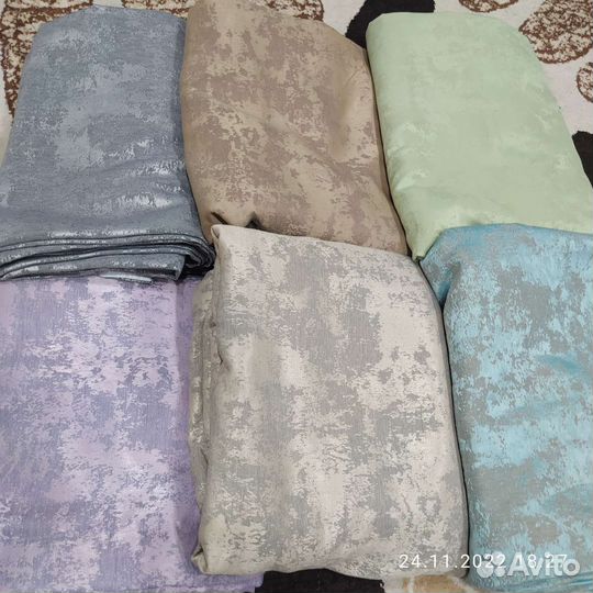 Готовый комплект штор и тюль мраморная