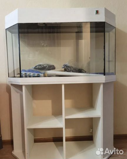 Аквариум 150 л с тумбой белый