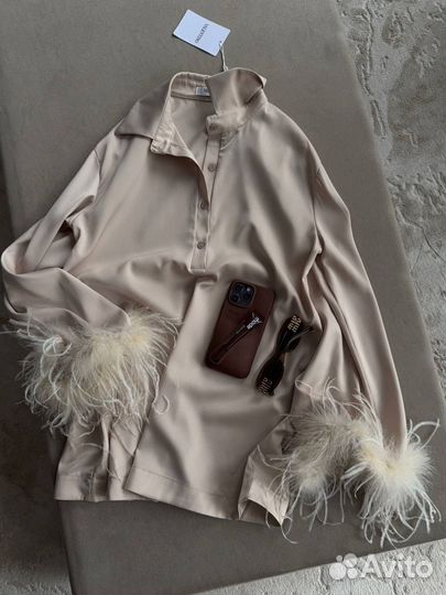 Рубашка с перьями Valentino