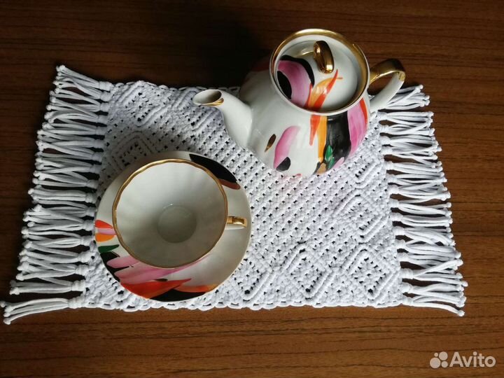 Салфетки 4 штуки, макраме подарок