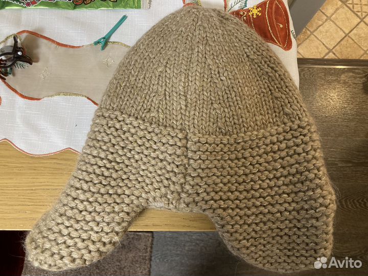 Шапка ушанка женская вязаная