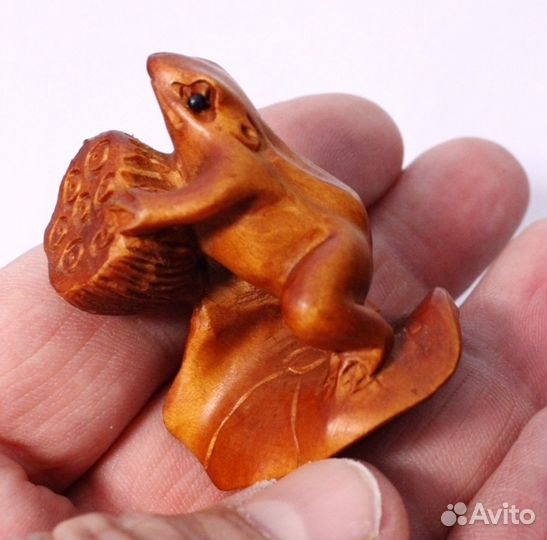 Статуэтка Лягушка - Нэцкэ из Дерева Самшит ru*102