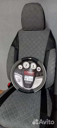 Чехлы Шевроле Лачетти Франт+ серая алькантара