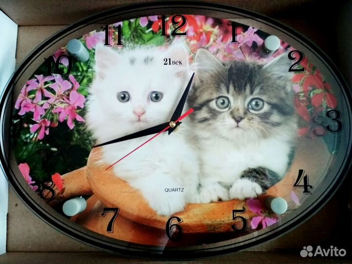 Новые настенные часы С котятами