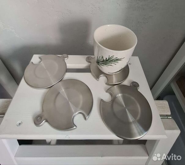 Подставка под чашку под горячее Набор Сталь 4 шт