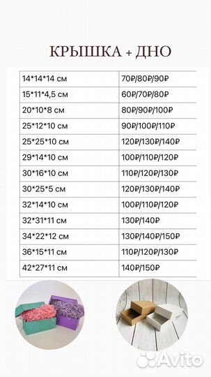 Коробка подарочная. Крышка дно