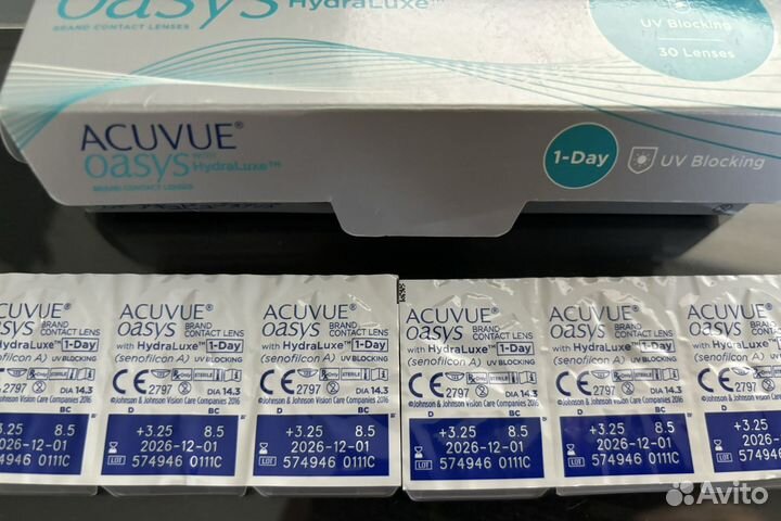 Линзы acuvue oasys однодневные +3,25