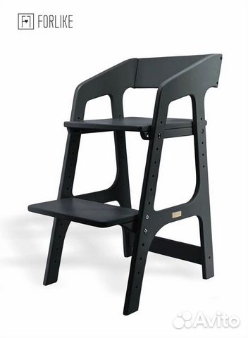 Детский растущий стул черного цвета forlike