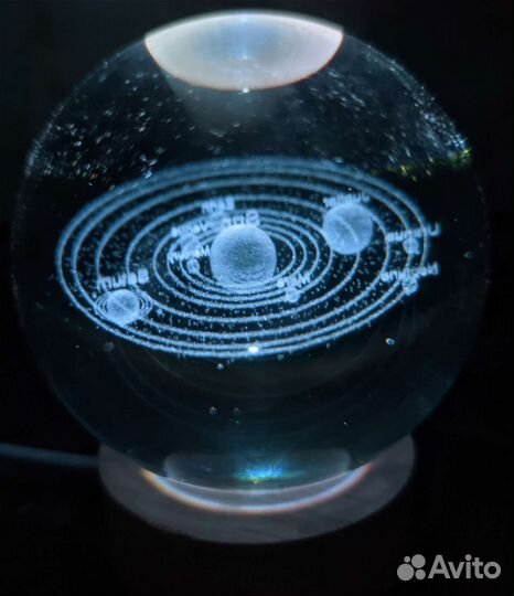 Светильник ночник 3D хрустальные шары в ассорт