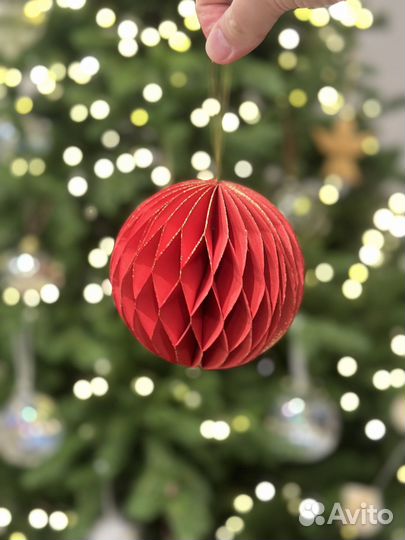 Бумажные елочные игрушки на магните