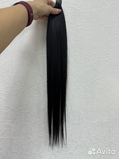 Волосы для наращивания 60 см бу черные