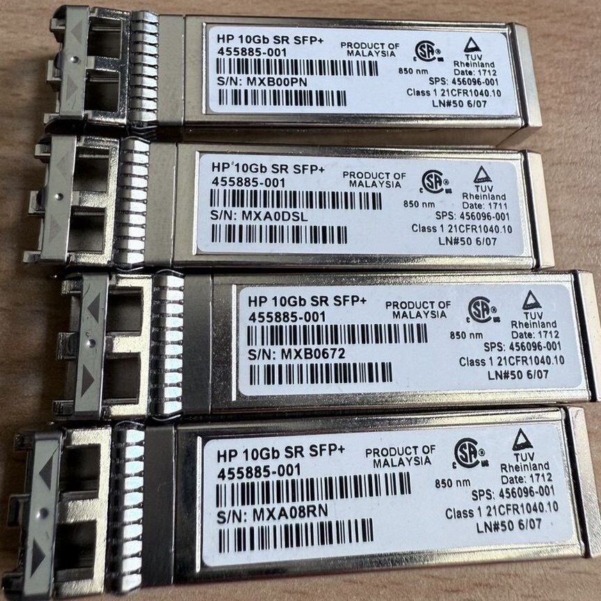 [455883-B21] Hpe 455885-001 10gb Sr Sfp+ Лот 8 Шт 455883-B21