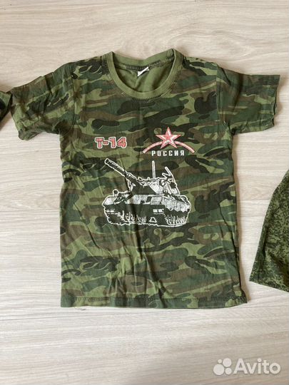 На рост 116-122 военные футболки кепки мешок