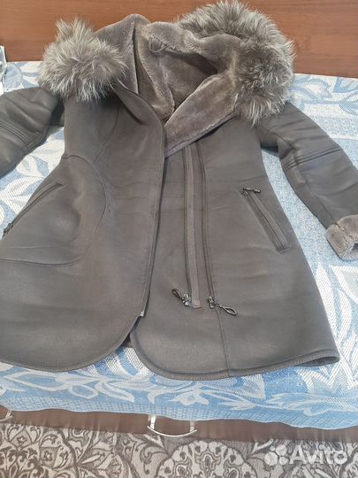 Дубленка натуральная женская 46 48 размер. Б/у