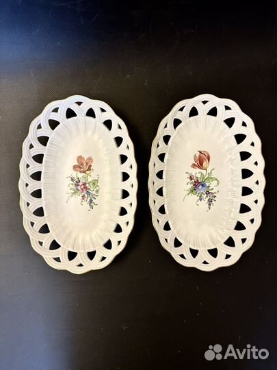 Сухарница блюдо ажурный фарфор Hochst Германия