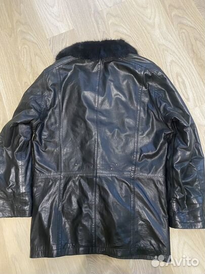 Дублёнка Куртка мужская зимняя кожаная