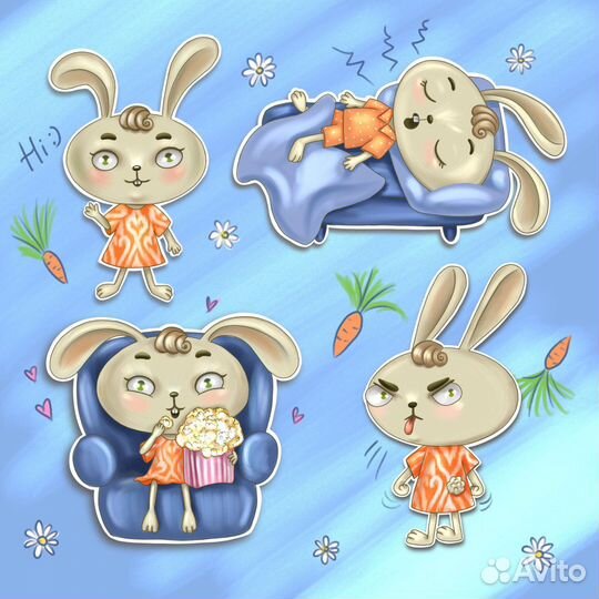 Иллюстрации, стикеры, открытки