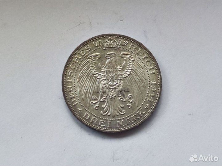 3 Марки 1911 А Университет Бреслау Пруссия