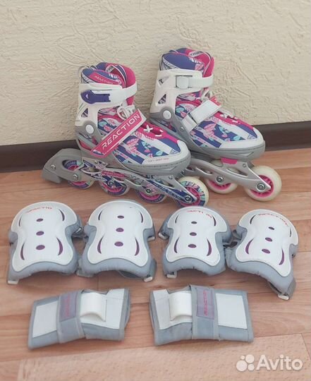 Роликовые коньки дет. раздвижные Reaction Rainbow