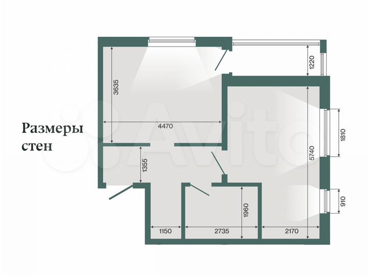 2-к. квартира, 49,4 м², 1/4 эт.