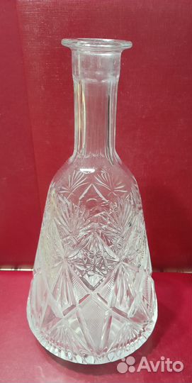 Графин. Стекло. СССР. Высота без крышки 26 см