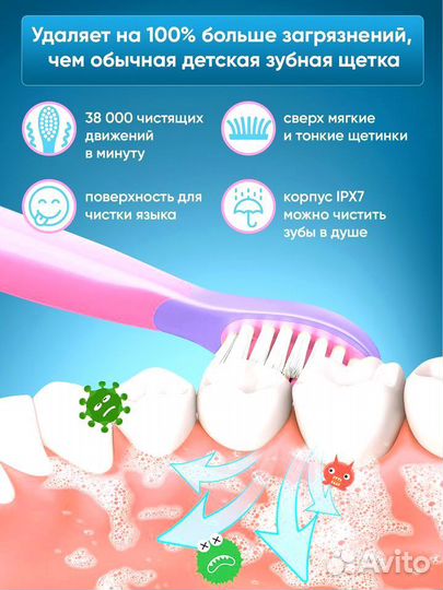 Детская электрическая зубная щётка pecham Kids