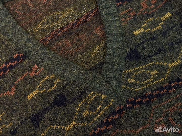 Винтажный свитер с узорами из шерсти