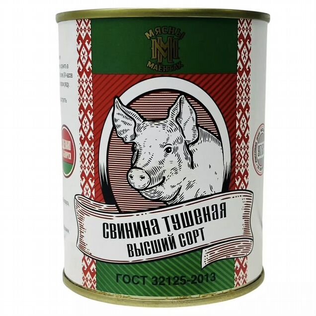 Свинина тушеная ГОСТ высший сорт Беларусь 0.338 г