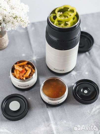 Термос для еды С контейнерами