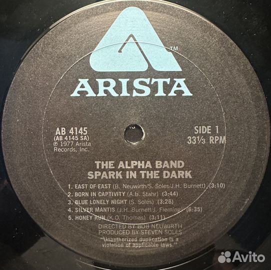 The Alpha Band – Spark In The Dark (сша 1977г.)