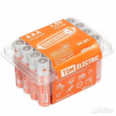 Батарейка TDM Electric, ааа (LR03, R3) 24 шт