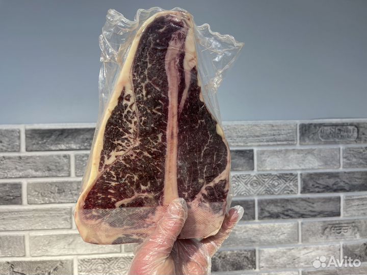 Тибон стейк, мраморная говядина, мясо