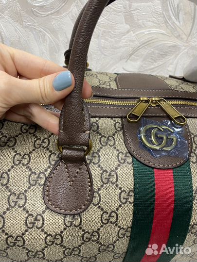 Сумка дорожная, спортивная Gucci кожаная