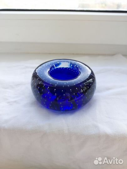 Подсвечник стекло булликато 60е