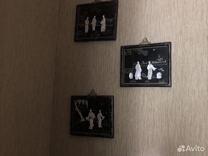 Панно с перламутром 50-е годы XX века Китай